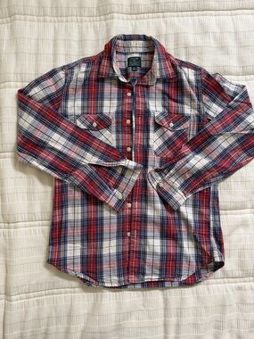 J. Crew Red, White & Blue Plaid Button-Down Shirt